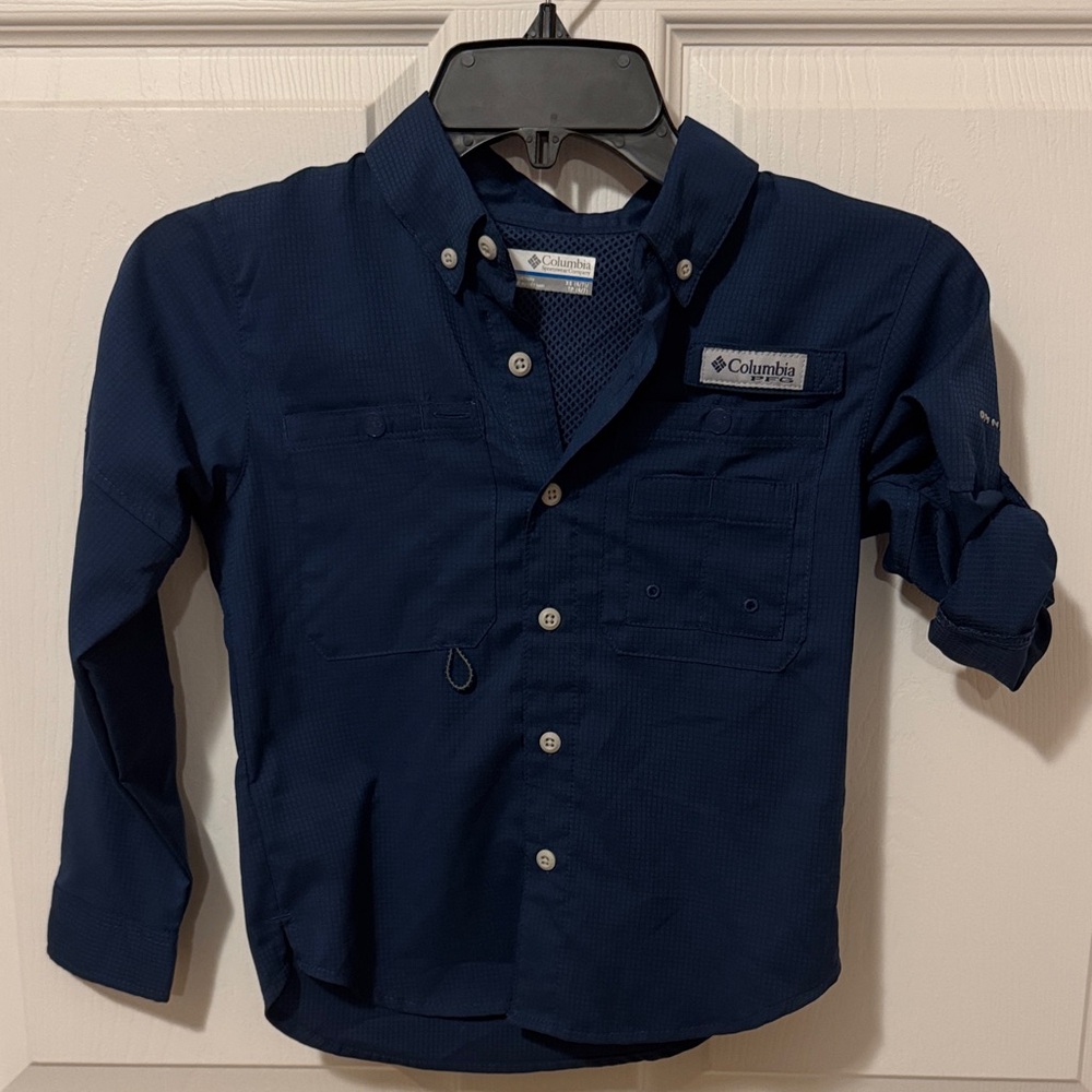 Columbia PFG Kids' Navy Button-Down Shirt